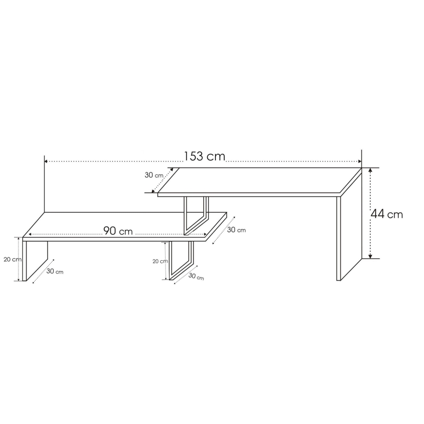 TV stolík OVIT 44x153 cm hnedá/čierna