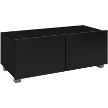 TV stolík PAVO 37x100 cm lesklá čierna/matná čierna