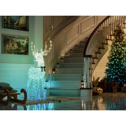 Twinkly - LED RGBW stmievateľný vonkajší vianočný sob REINGEERS 250xLED IP44 Wi-Fi