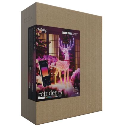 Twinkly - LED RGBW stmievateľný vonkajší vianočný sob REINGEERS 250xLED IP44 Wi-Fi