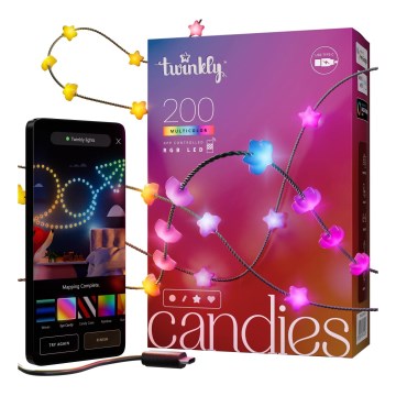 Twinkly - LED RGB stmievateľný reťaz CANDIES 200xLED 14 m USB Wi-Fi