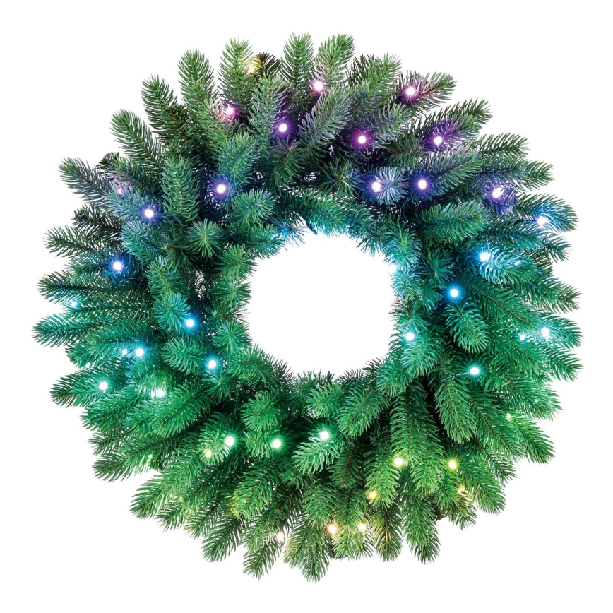 Twinkly - LED RGB Stmievateľný vánoční věnec PRE-LIT WREATH 50xLED pr. 61cm Wi-Fi