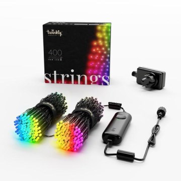 Twinkly - LED RGB Vonkajšia vianočná reťaz STRINGS 400xLED 35,5m IP44 Wi-Fi