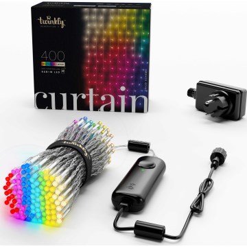 Twinkly -  LED RGBW Stmievateľný vonkajší vianočný záves CURTAIN 400xLED 6 m IP44 Wi-Fi