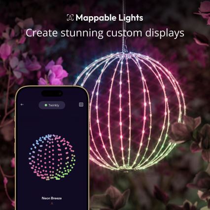 Twinkly - LED RGBW Stmievateľná vonkajšia dekorácia SPHERE 210xLED IP44 Wi-Fi