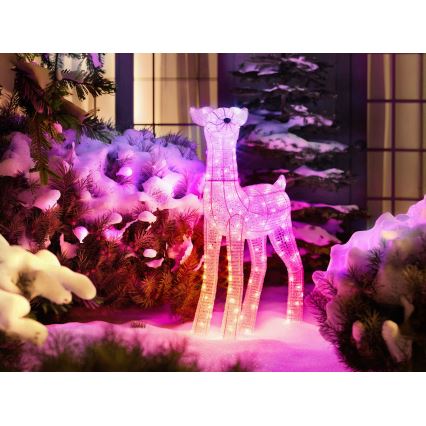 Twinkly - LED RGBW Stlmiteľný vonkajší vianočný sob REINGEERS 200xLED IP44 Wi-Fi