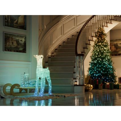 Twinkly - LED RGBW Stlmiteľný vonkajší vianočný sob REINGEERS 200xLED IP44 Wi-Fi