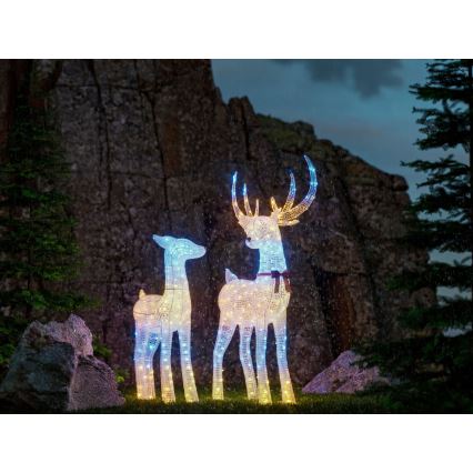 Twinkly - LED RGBW Stlmiteľný vonkajší vianočný sob REINGEERS 200xLED IP44 Wi-Fi