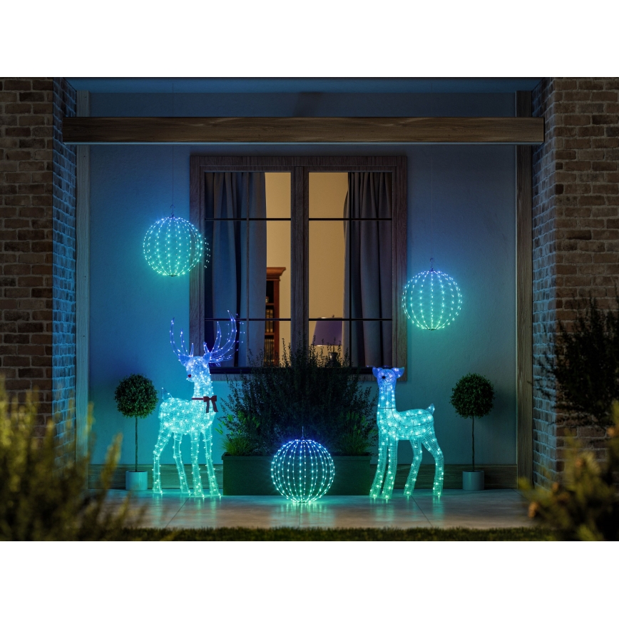 Twinkly - LED RGBW Stlmiteľný vonkajší vianočný sob REINGEERS 200xLED IP44 Wi-Fi