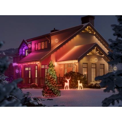 Twinkly - LED RGBW Stlmiteľný vonkajší vianočný sob REINGEERS 200xLED IP44 Wi-Fi