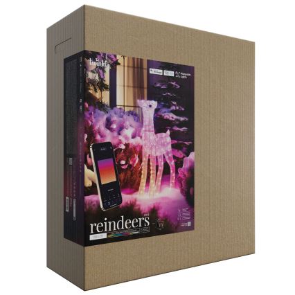 Twinkly - LED RGBW Stlmiteľný vonkajší vianočný sob REINGEERS 200xLED IP44 Wi-Fi