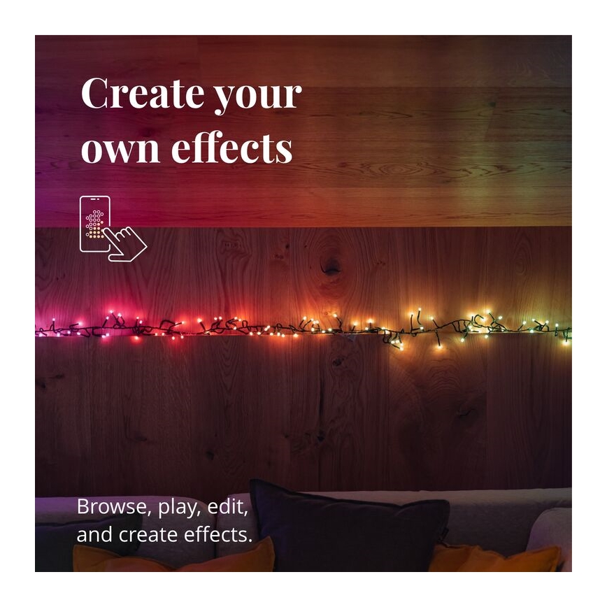Twinkly - LED RGB Stmievateľný vonkajší vianočná reťaz CLUSTER 400xLED 9,5m IP44 Wi-Fi