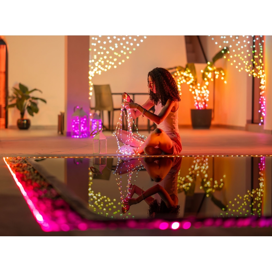 Twinkly - LED RGB stmievateľný vianočný reťaz DOTS 60×LED 7 m USB Wi-Fi