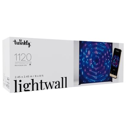 Twinkly - LED RGBW Stmievateľný vonkajší vianočný závěs LIGHTWALL 1120xLED 2,6x2,7 m IP44 Wi-Fi + Music Dongle