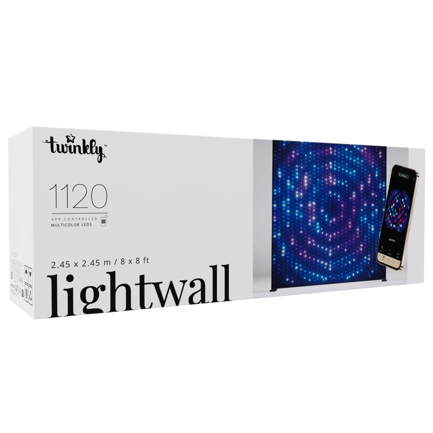 Twinkly - LED RGBW Stmievateľný vonkajší vianočný závěs LIGHTWALL 1120xLED 2,6x2,7 m IP44 Wi-Fi + Music Dongle