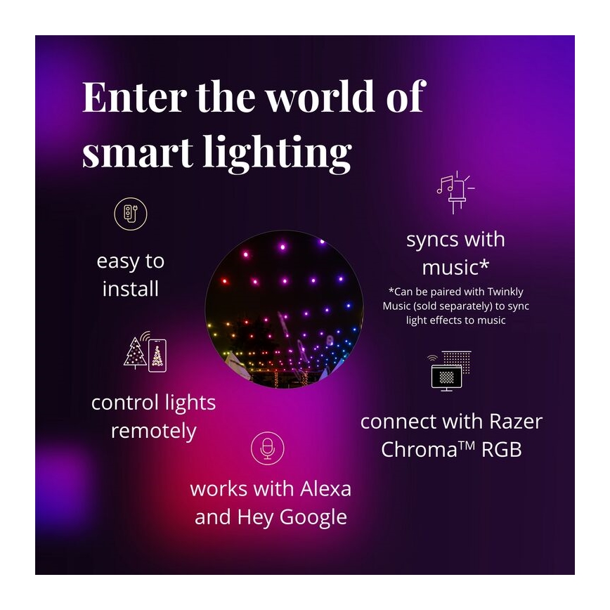 Twinkly - LED RGB Stmievateľný vonkajšia dekoračná reťaz FESTOON 20xLED 14m IP44 Wi-Fi