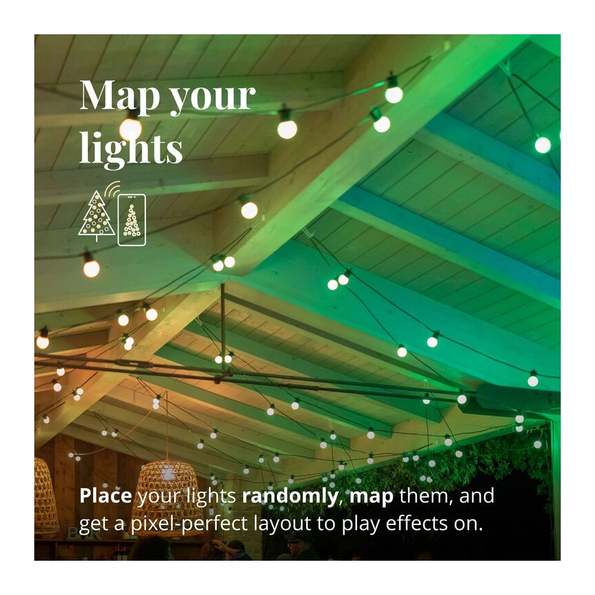 Twinkly - LED RGB Stmievateľný vonkajšia dekoračná reťaz FESTOON 40xLED 24m IP44 Wi-Fi