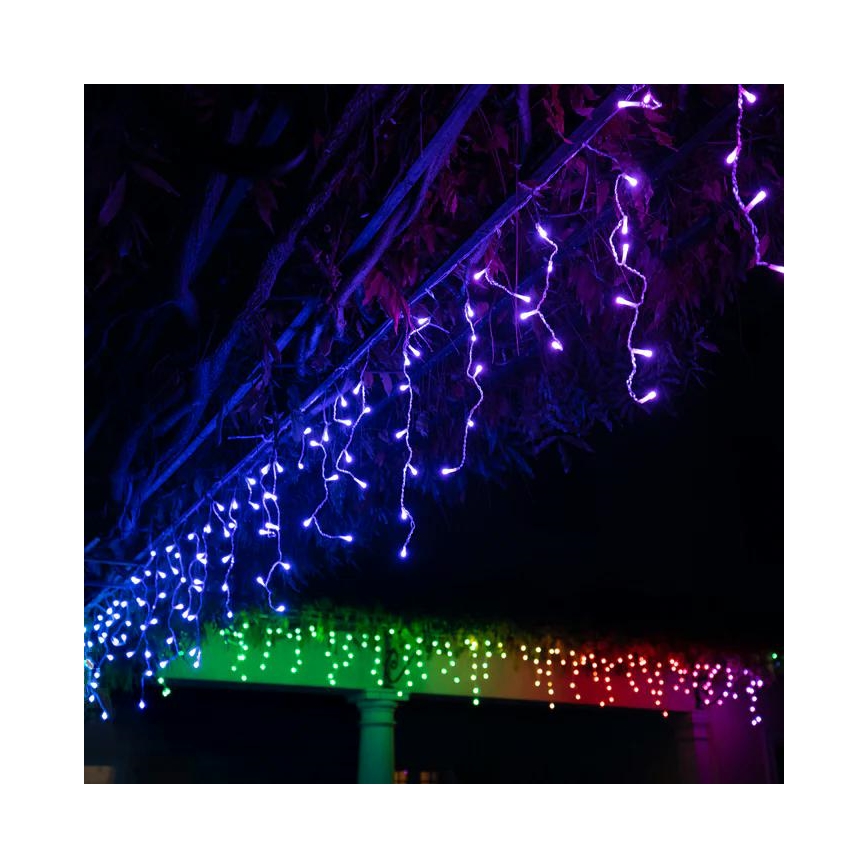 Twinkly - LED RGBW Stmievateľný vonkajší vianočný záves ICICLE 190xLED 11,5m IP44 Wi-Fi