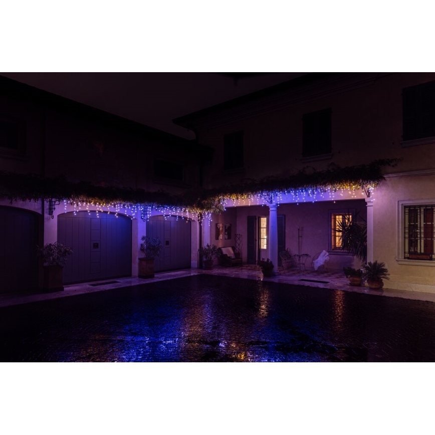 Twinkly - LED RGBW Stmievateľný vonkajší vianočný záves ICICLE 190xLED 11,5m IP44 Wi-Fi