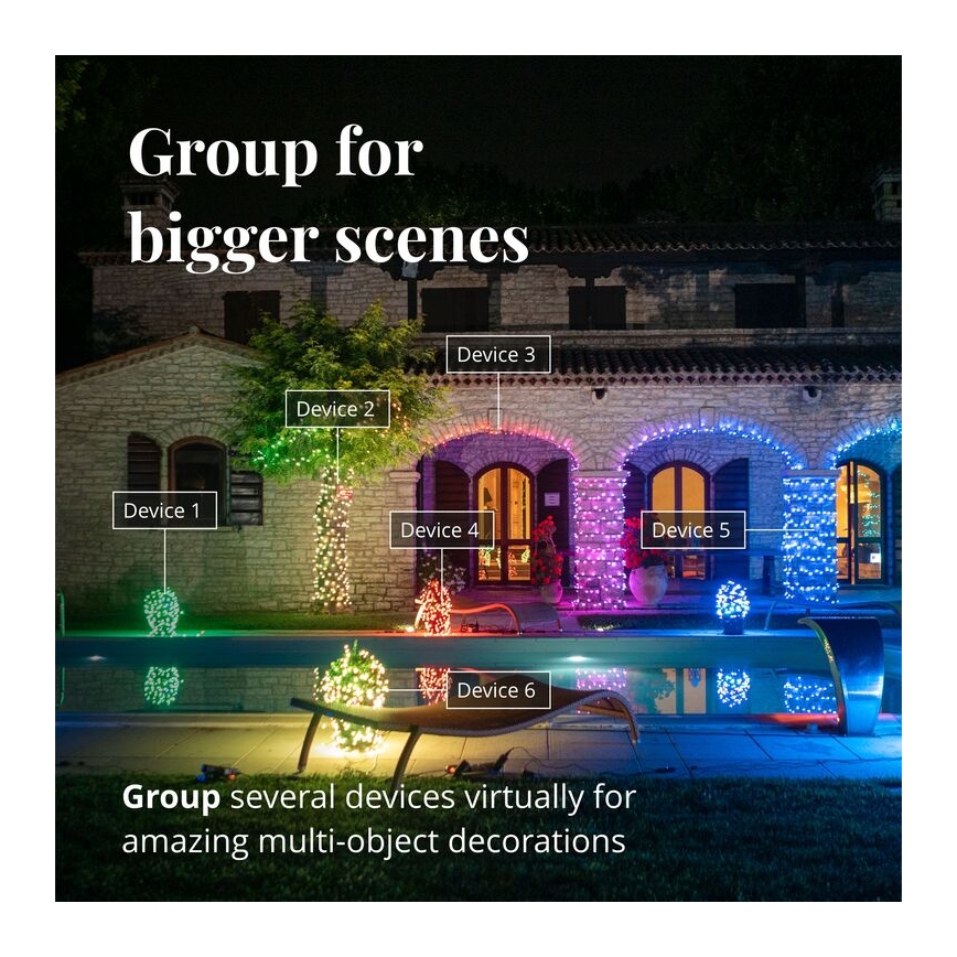 Twinkly - LED RGBW Stmievateľný vonkajší vianočný záves ICICLE 190xLED 11,5m IP44 Wi-Fi