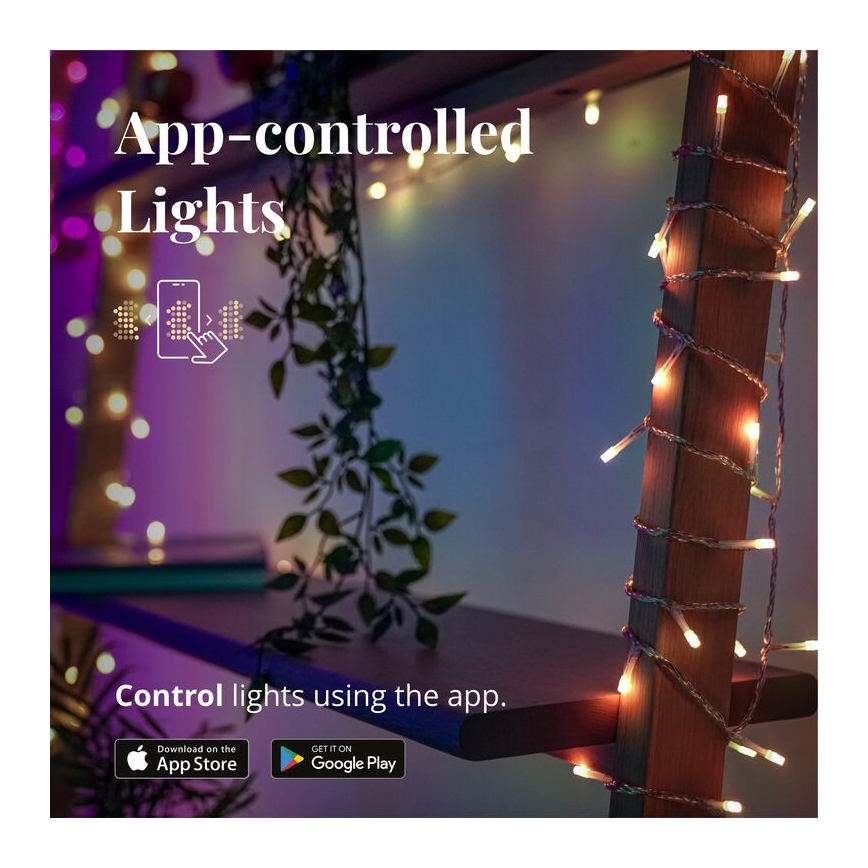 Twinkly - LED RGBW Stmievateľný vonkajší vianočný záves ICICLE 190xLED 11,5m IP44 Wi-Fi
