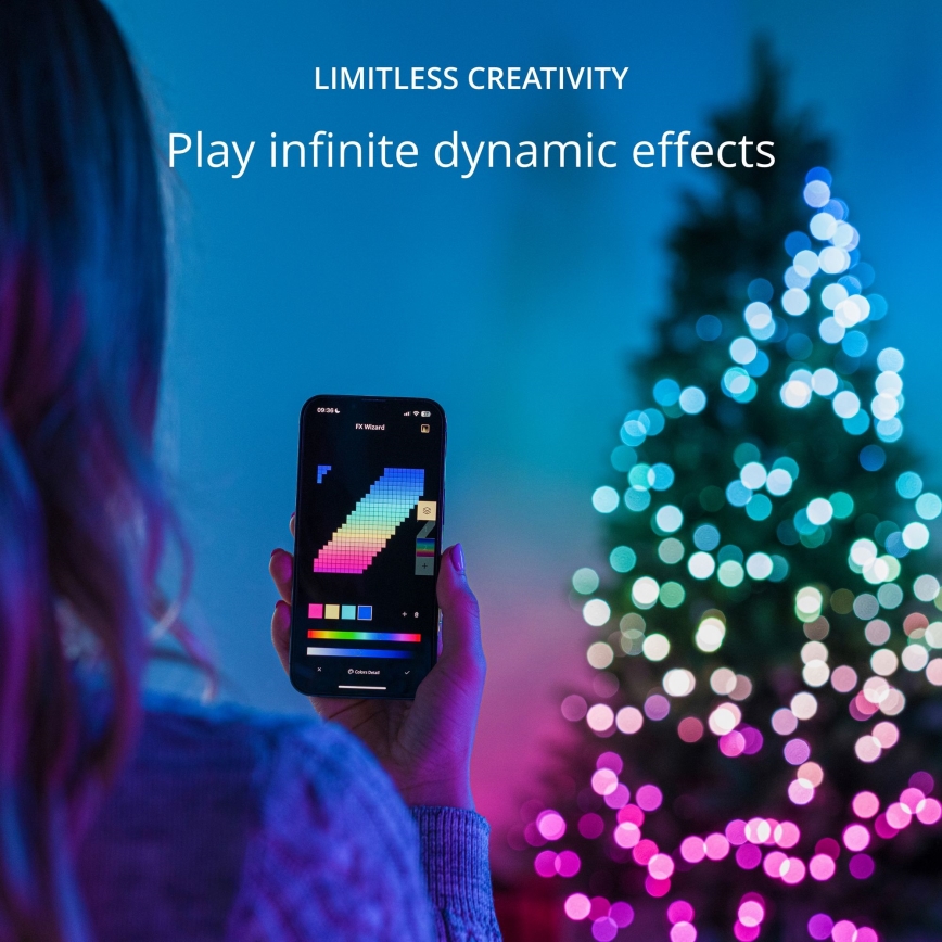 Twinkly - LED RGB Stmievateľná vianočná reťaz CANDIES 100xLED 8 m USB Wi-Fi