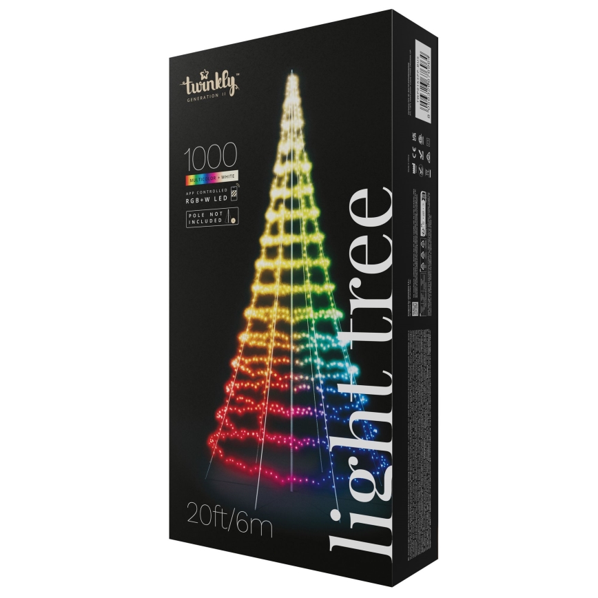 Twinkly - LED RGBW Stmievateľný vonkový vianočný stromček LIGHT TREE 1000xLED 6 m IP44 Wi-Fi