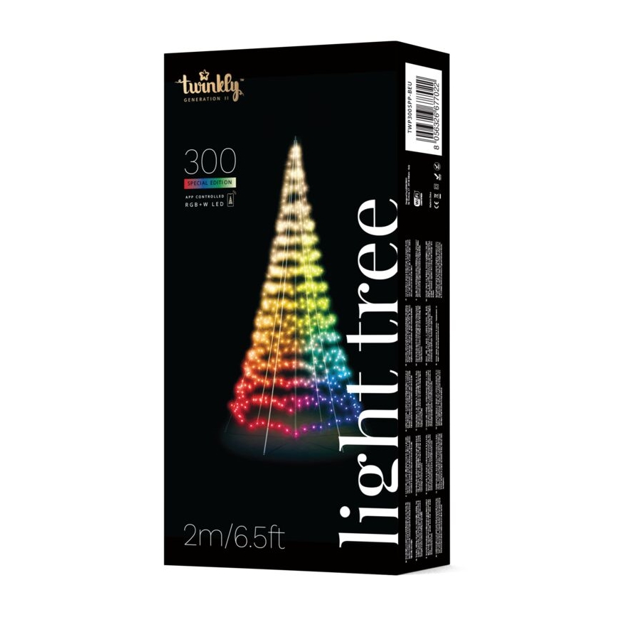 Twinkly - LED RGBW Stmievateľný vonkajší vianočný stromček LIGHT TREE 300xLED 2m IP44 Wi-Fi