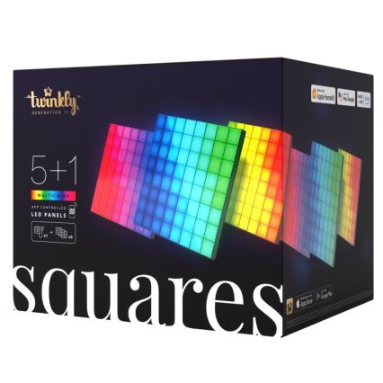 Twinkly - SADA 6xLED RGB Stmievateľný panel SQUARES 64xLED 16x16 cm Wi-Fi