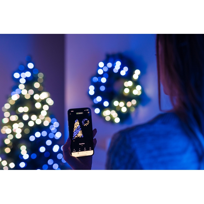 Twinkly - LED RGB Stmievateľný vánoční věnec PRE-LIT WREATH 50xLED pr. 61cm Wi-Fi