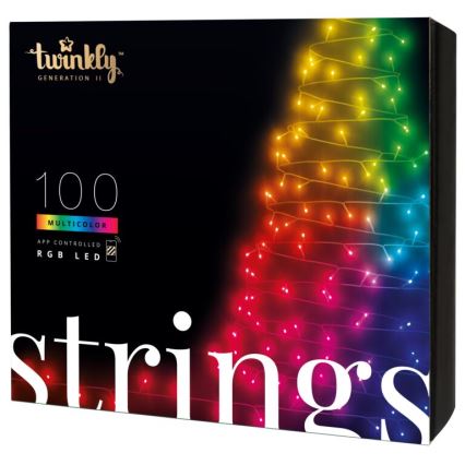 Twinkly - LED RGB Stmievateľný vonkajší vianočná reťaz STRINGS 100xLED 11,5m IP44 Wi-Fi