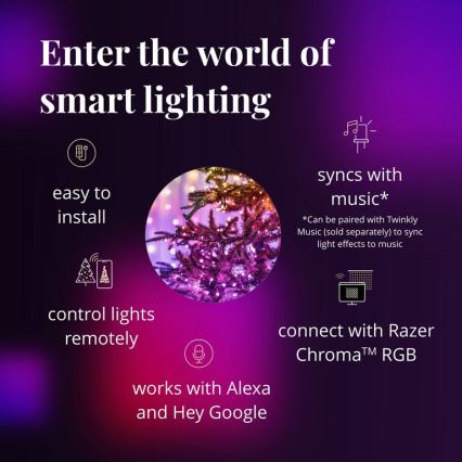 Twinkly - LED RGBW Stmievateľný vonkajší vianočný reťazec STRINGS 250xLED 23,5m IP44 Wi-Fi