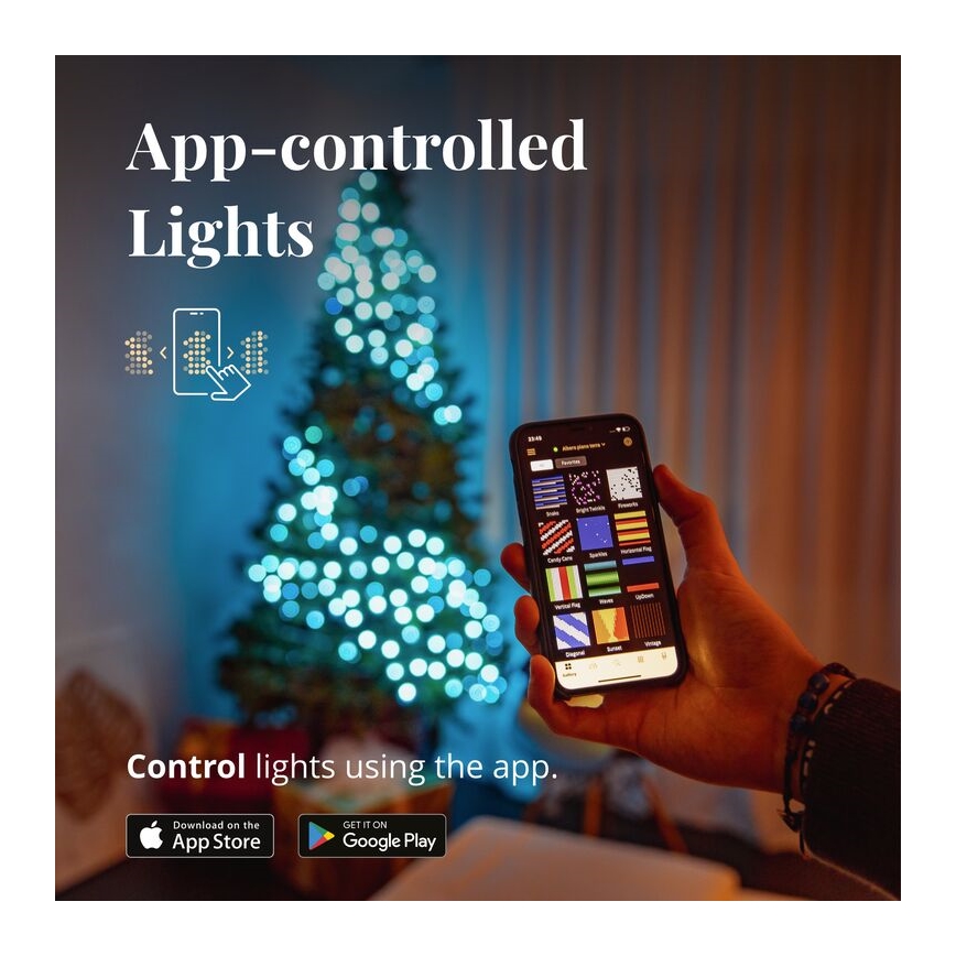 Twinkly - LED RGBW stmievateľný vonkajší svetelný reťazec STRINGS 250xLED 23,5m IP44 Wi-Fi