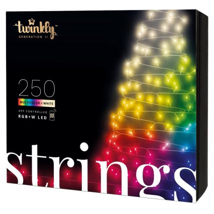 Twinkly - LED RGBW Stmievateľná vonkajšia vianočná reťaz STRINGS 250xLED 23,5m IP44 Wi-Fi
