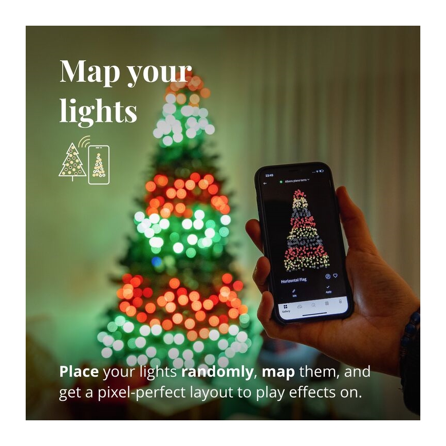 Twinkly - LED RGB stmievateľná vonkajšia svetelná reťaz STRINGS 250xLED 23,5m IP44 Wi-Fi