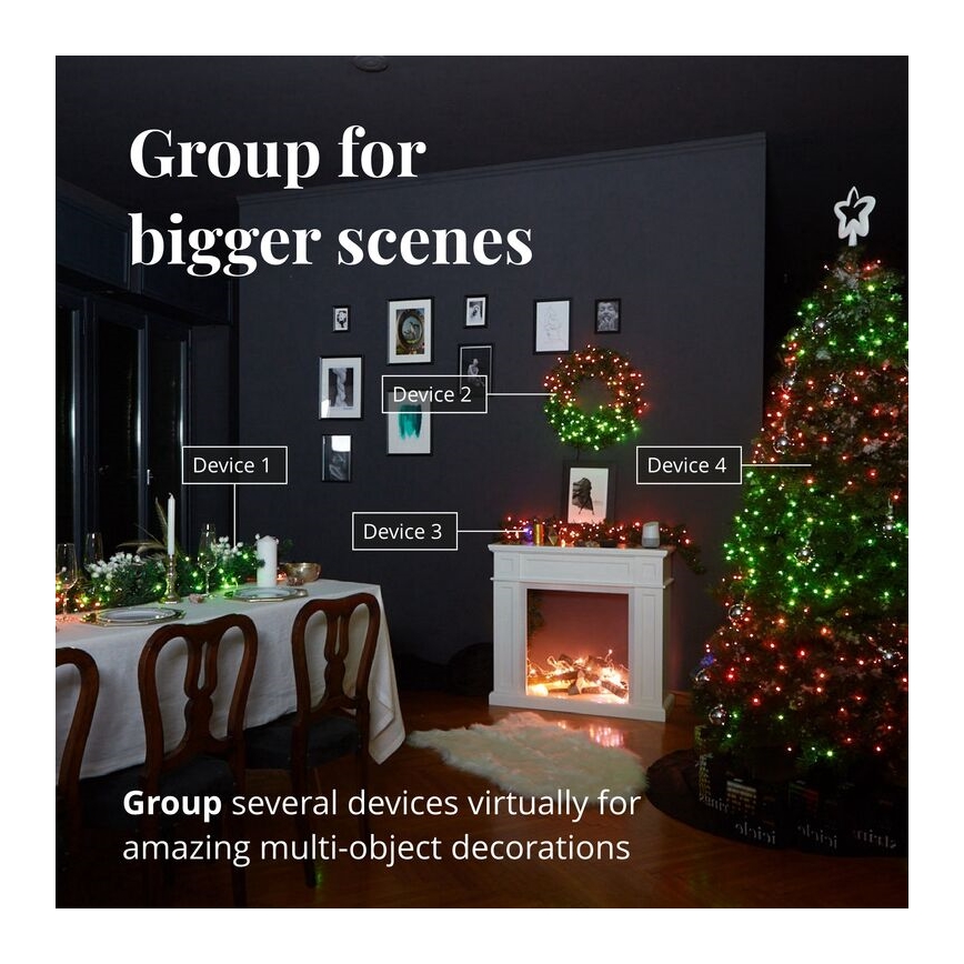 Twinkly - LED RGBW Stmievateľná vonkajšia vianočná reťaz STRINGS 600xLED 51,5m IP44 Wi-Fi