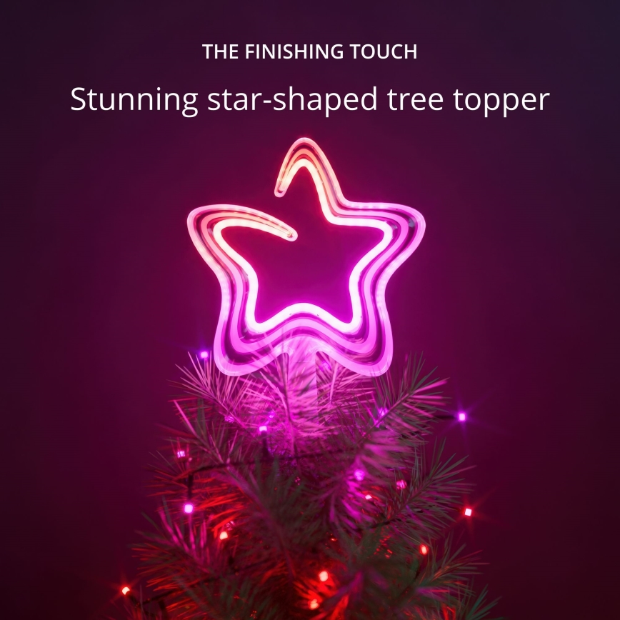 Twinkly - LED RGB Stmievateľná vianočná hviezda TREE TOPPER 76xLED USB Wi-Fi