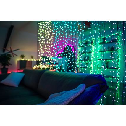 Twinkly - LED RGBW Stmievateľný vonkajší vianočný záves CURTAIN 210xLED 6,1m IP44 Wi-Fi