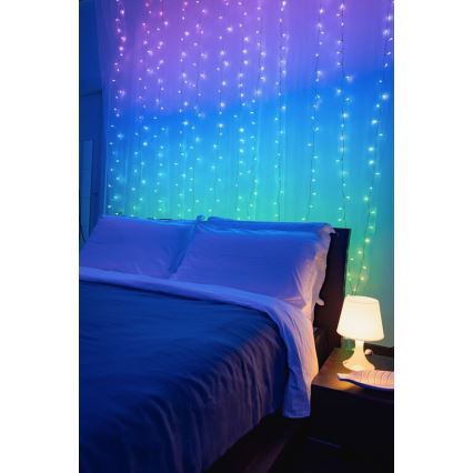 Twinkly - LED RGBW Stmievateľný vonkajší vianočný záves CURTAIN 210xLED 6,1m IP44 Wi-Fi