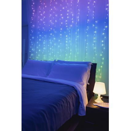 Twinkly -  LED RGBW Stmievateľný vonkajší vianočný záves CURTAIN 400xLED 6 m IP44 Wi-Fi
