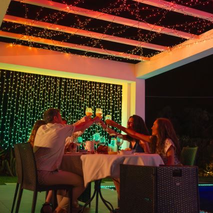Twinkly -  LED RGBW Stmievateľný vonkajší vianočný záves CURTAIN 400xLED 6 m IP44 Wi-Fi