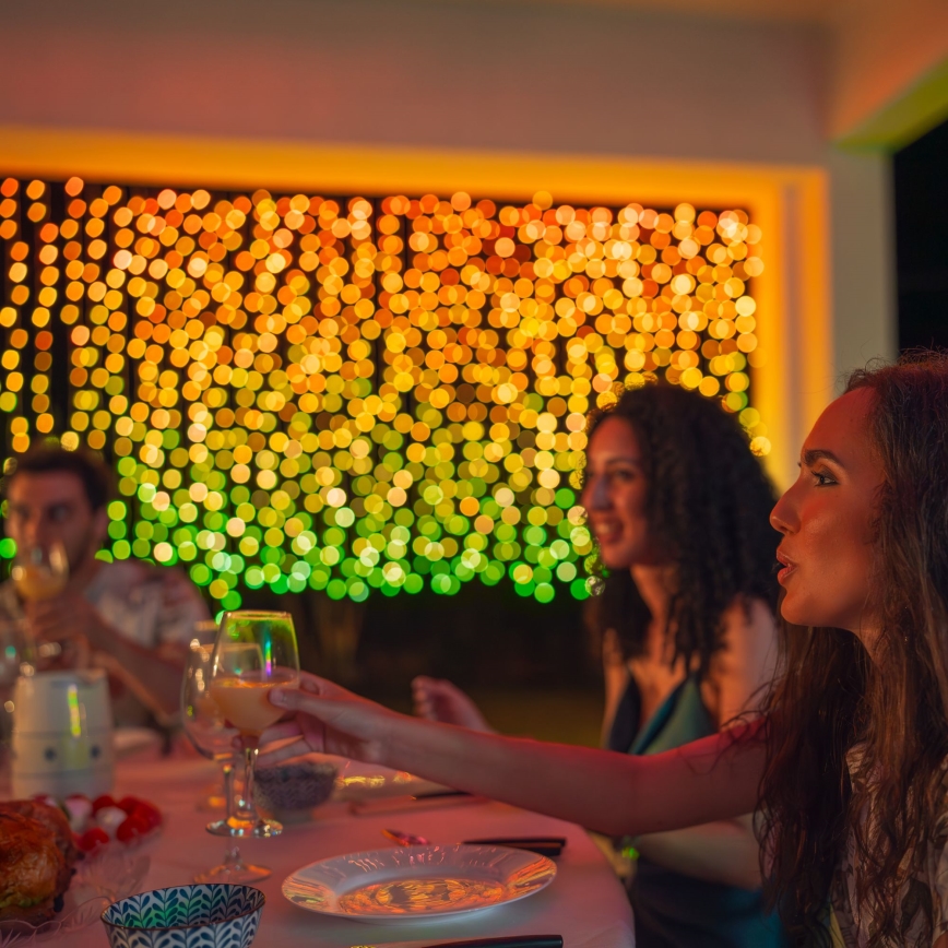 Twinkly -  LED RGBW Stmievateľný vonkajší vianočný záves CURTAIN 400xLED 6 m IP44 Wi-Fi