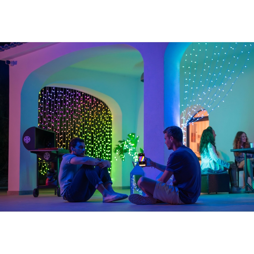 Twinkly -  LED RGBW Stmievateľný vonkajší vianočný záves CURTAIN 400xLED 6 m IP44 Wi-Fi