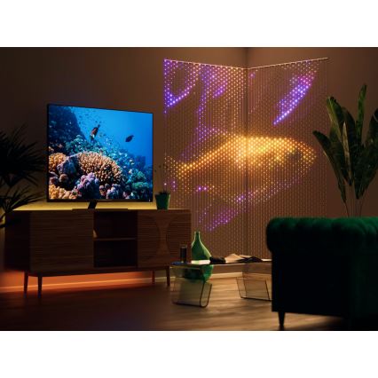 Twinkly - LED RGB Stmievateľný vianočný záves MATRIX 480xLED 1x1 m Wi-Fi