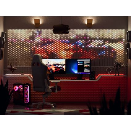 Twinkly - LED RGB Stmievateľný vianočný záves MATRIX 480xLED 1x1 m Wi-Fi