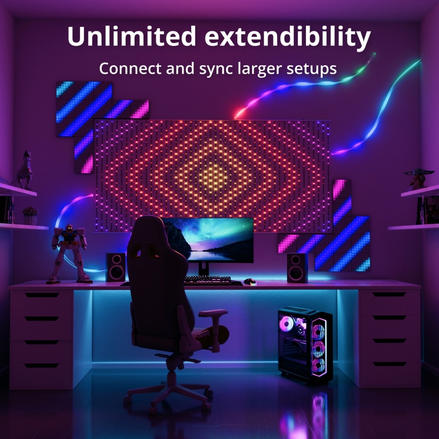 Twinkly - LED RGB Stmievateľný vianočný záves MATRIX 480xLED 1x1 m Wi-Fi