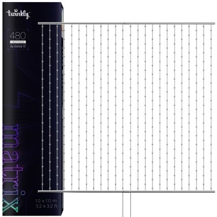 Twinkly - LED RGB Stmievateľný vianočný záves MATRIX 480xLED 1x1 m Wi-Fi