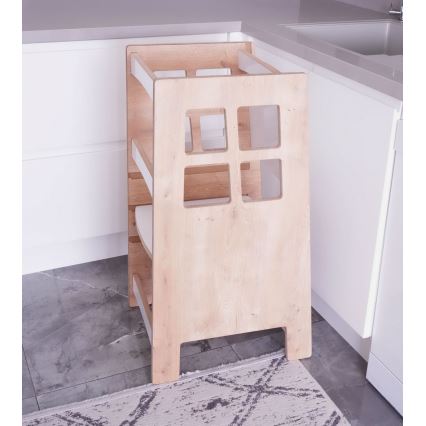 Učiaca veža KULE 90x50 cm hnedá/biela