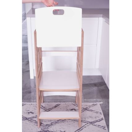 Učiaca veža KULE 90x50 cm hnedá/biela