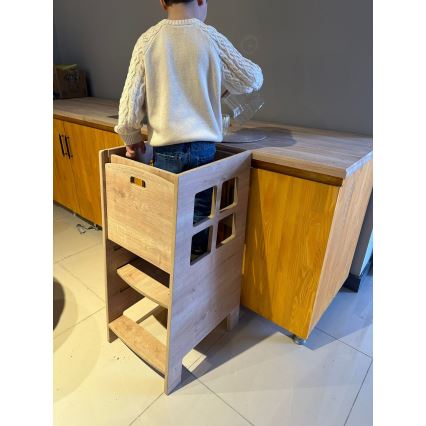 Učiaca veža KULE 90x50 cm hnedá